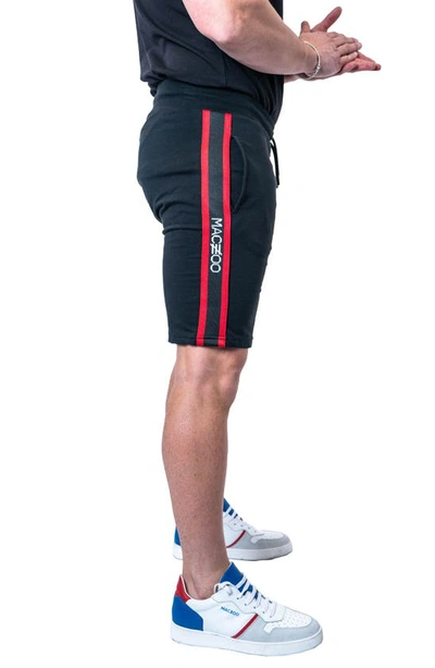 Maceoo Royal Black Cotton Knit Drawstring Shorts In Black