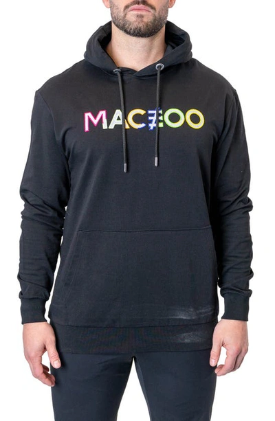 Maceoo Cotton Graphic Hoodie In Black