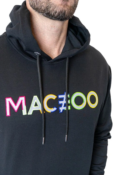 Maceoo Cotton Graphic Hoodie In Black