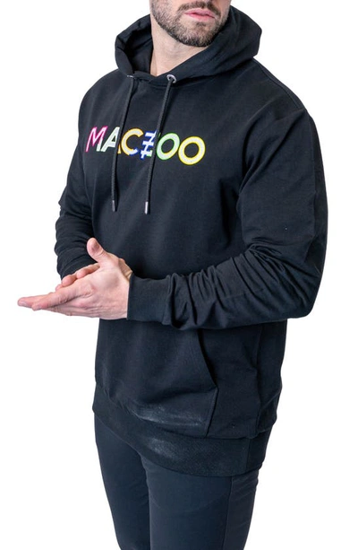 Maceoo Cotton Graphic Hoodie In Black