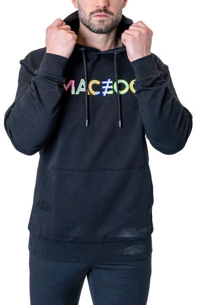 Maceoo Cotton Graphic Hoodie In Black