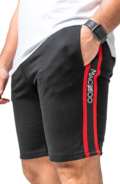 Shop Maceoo Lion Logo Stretch Cotton Drawstring Shorts In Black