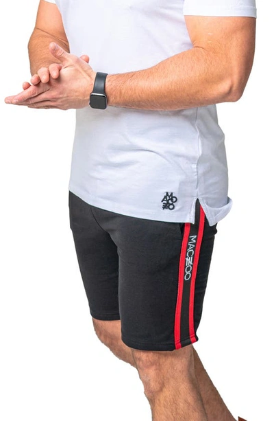Maceoo Lion Logo Stretch Cotton Drawstring Shorts In Black