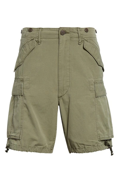 Shop Double Rl Cotton Ripstop Cargo Shorts In Shelter Green