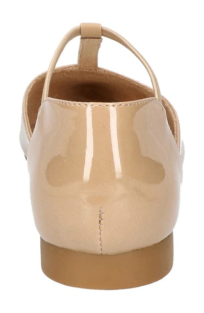 Bella Vita Darby Pointed Toe T-strap Flat In Nude Patent