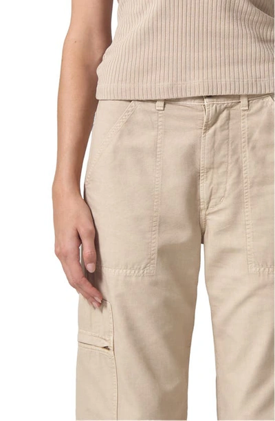Shop Citizens Of Humanity Marcelle Low Rise Barrel Cargo Pants In Taos Sand