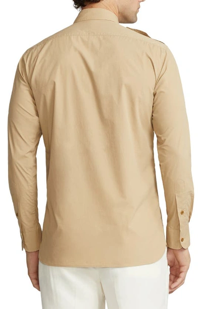 Shop Ralph Lauren Purple Label Asford Button-up Shirt In Classic Tan