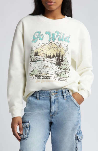 Shop Vinyl Icons Go Wild Graphic Sweatshirt In Marshmallow