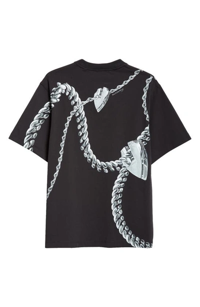 Shop Burberry Hardware Graphic T-shirt In Black Ip Pattern