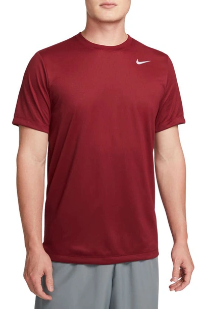 Shop Nike Dri-fit Legend T-shirt In Team Red/ Matte Silver