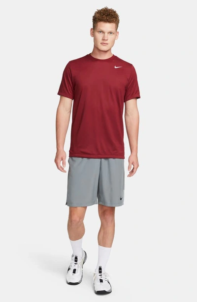 Shop Nike Dri-fit Legend T-shirt In Team Red/ Matte Silver