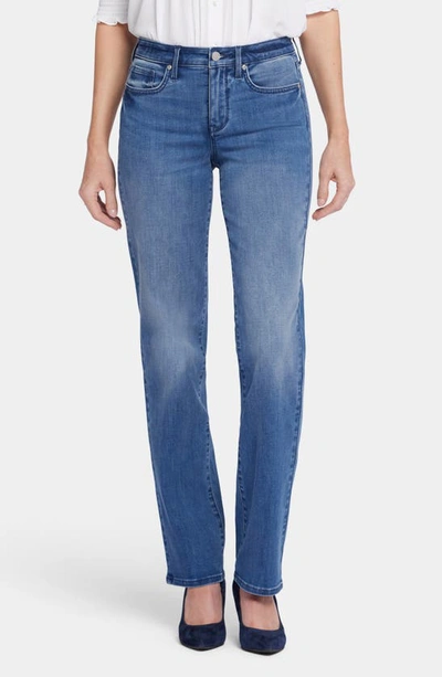 Shop Nydj Bailey Cool Embrace® Mid Rise Relaxed Straight Leg Jeans In Blue Island