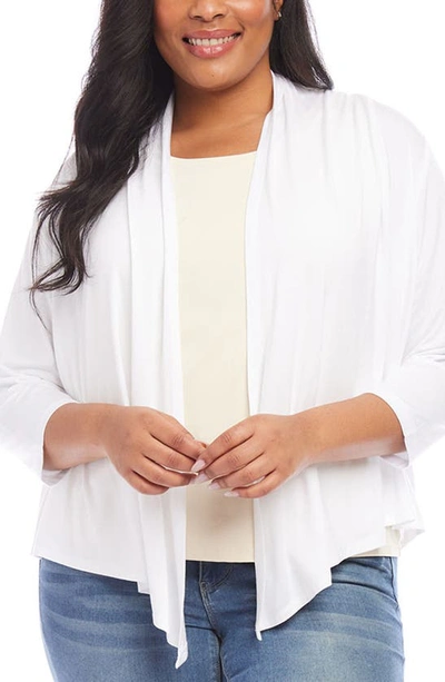 Shop Karen Kane Calli Draped Open Front Cardigan In Off White