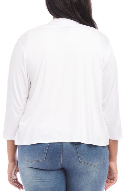 Shop Karen Kane Calli Draped Open Front Cardigan In Off White