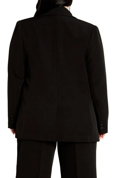 Shop City Chic Alexis Oversize Double Breasted Blazer In Black