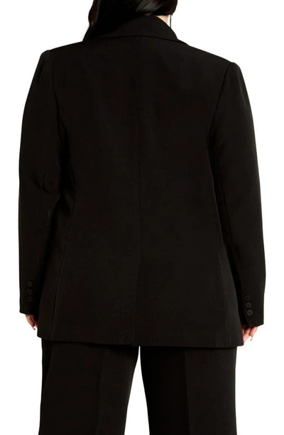 City Chic Alexis Oversize Double Breasted Blazer In Black