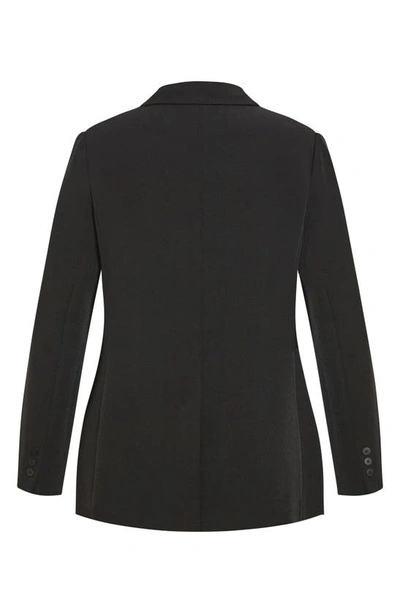 City Chic Alexis Oversize Double Breasted Blazer In Black