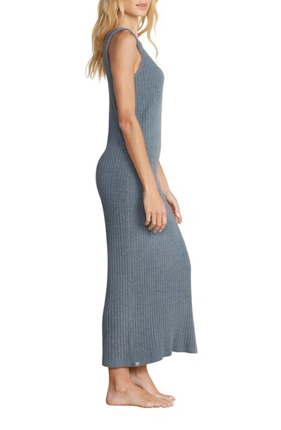 Barefoot Dreams Cozychic Ultra Lite Ribbed Bodycon Maxi Dress In Blue Cove