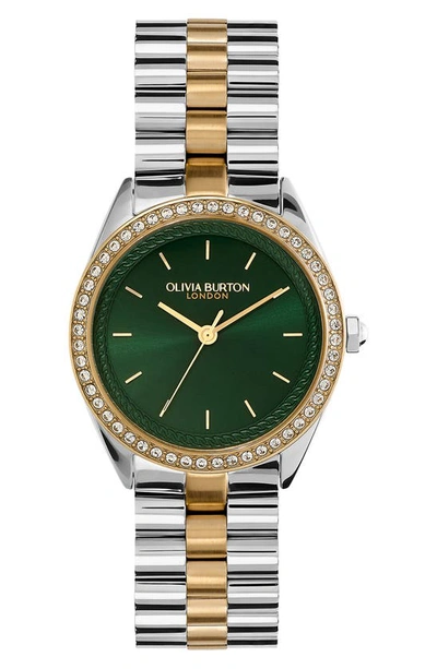 Shop Olivia Burton Bejewelled Bracelet Watch, 34mm In Green