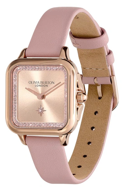 Olivia Burton Women's Grosvenor Mellow Rose Leather Watch 28mm