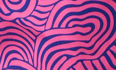 Shop Psycho Bunny Verona Print Swim Trunks In Royal Blue/ Pink