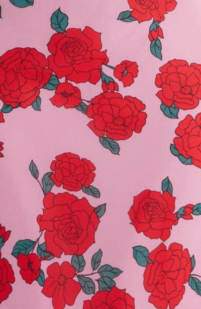 Shop Wayf Jacqueline Floral Midi Slip Skirt In Pink Roses