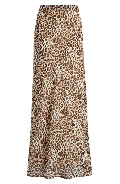 Shop Wayf Mae Leopard Print Maxi Skirt