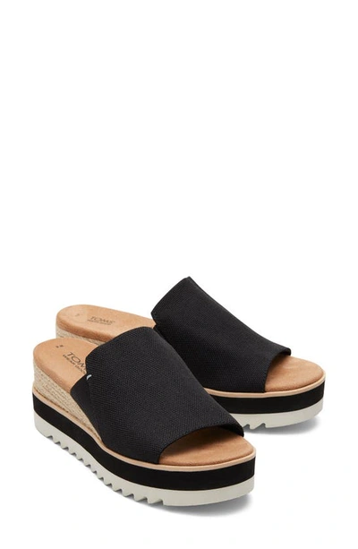 Shop Toms Dianam Espadrille Platform Wedge Slide Sandal In Black