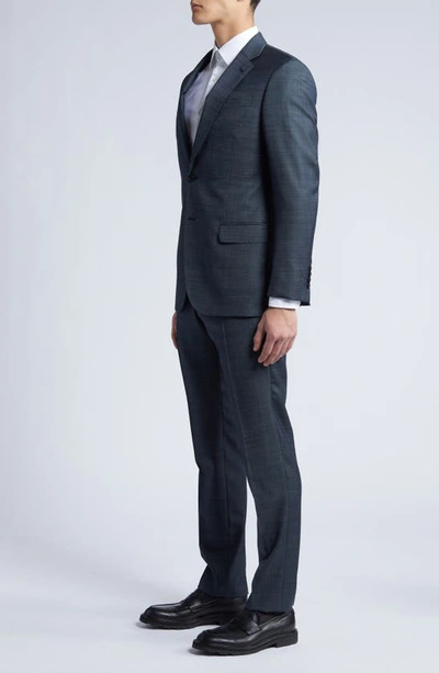 Shop Emporio Armani G-line Wool Suit In Navy Grey