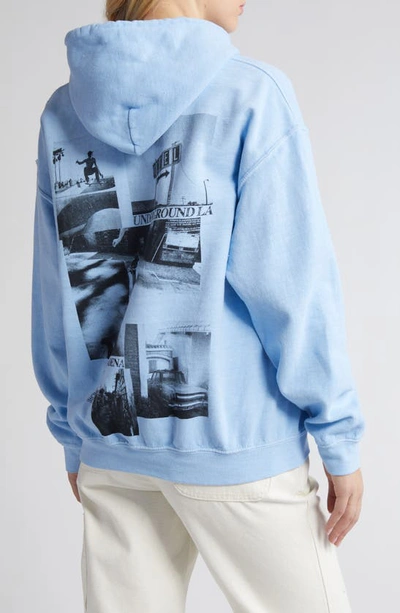 Shop Bdg Urban Outfitters Underground Photo Cotton Blend Graphic Hoodie In Blue