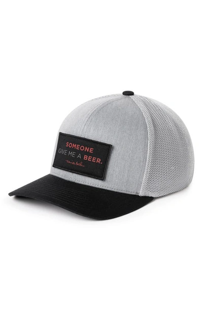 Shop Travis Mathew Barfly Trucker Hat In Heather Grey/black