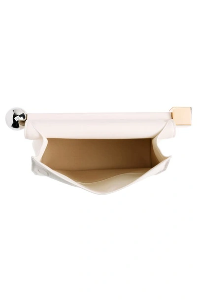 Jacquemus Ivory Leather Clutch Bag With Logo Plaque And Gold Details In Light Ivory 115
