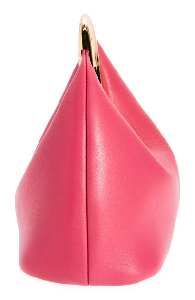 Shop Jacquemus Le Petite Calino Leather Top Handle Bag In Dark Pink 450