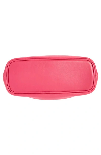 Shop Jacquemus Le Petite Calino Leather Top Handle Bag In Dark Pink 450