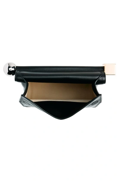 Shop Jacquemus La Pochette Rond Carré Leather Clutch In Black 990