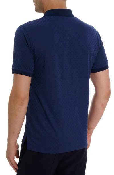 Robert Graham Aaron Checkered Knit Polo In Navy
