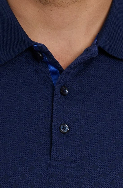 Robert Graham Aaron Checkered Knit Polo In Navy