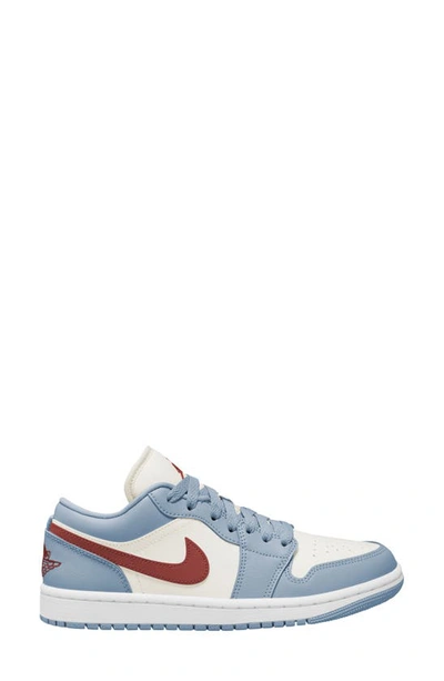 Shop Jordan Air  1 Low Sneaker In Sail/ Dune Red/ Blue Grey