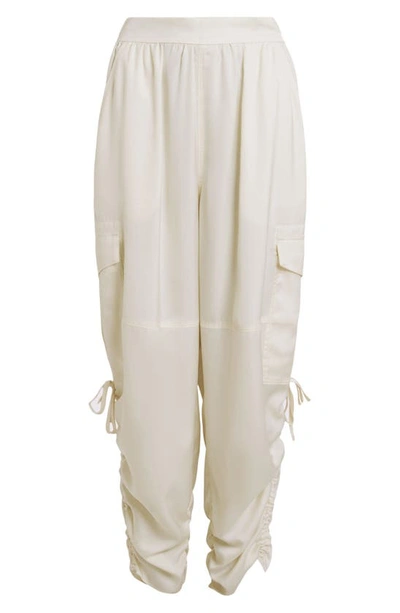 Shop Allsaints Kaye Ruched Cargo Pants In Beige White