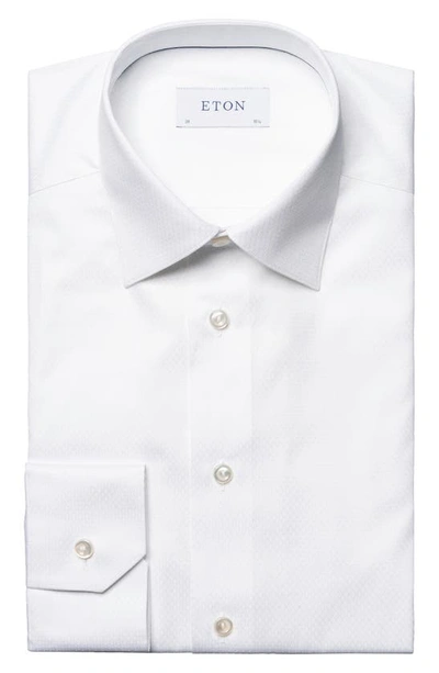 Shop Eton Slim Fit Geometric Pattern Dress Shirt In Natural