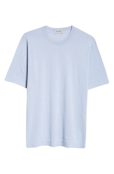 Shop John Smedley Lorca Crewneck T-shirt In Mirage Blue 432
