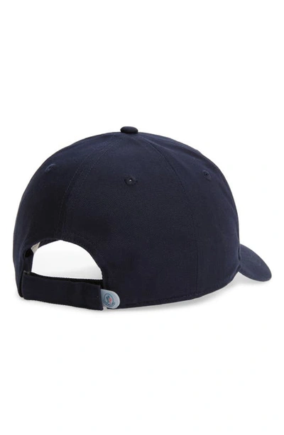 Shop Moncler Kids' Logo Patch Baseball Cap In Blue Navy
