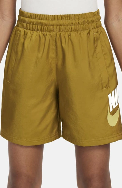 Shop Nike Kids' Woven Shorts In Bronzine