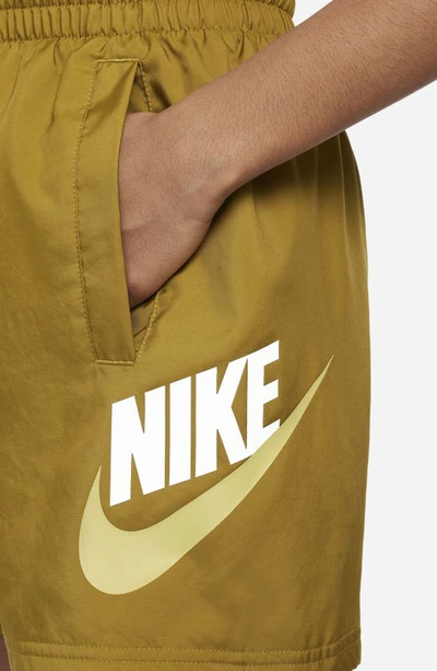 Shop Nike Kids' Woven Shorts In Bronzine