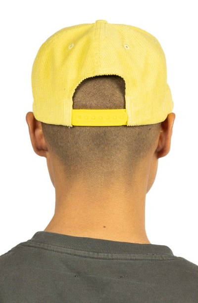 Shop Pleasures Pit Stop Corduroy Snapback Baseball Cap In Yellow