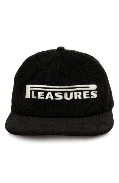 Shop Pleasures Pit Stop Corduroy Snapback Baseball Cap In Black