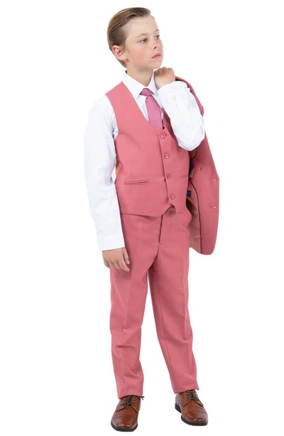 Perry Ellis Kids' Mauve Blue Five-piece Suit In Mauve