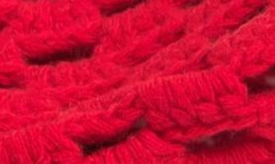 Shop Ganni Crochet Beret In Fiery Red