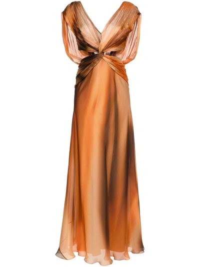 Shop Alberta Ferretti Dresses In Brown
