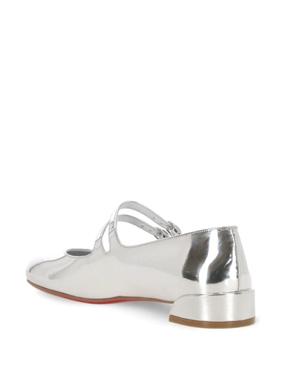 Shop Christian Louboutin Flat Shoes In Silver/lin Silver